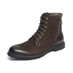 Cheap Dark Brown Anti Odor Mens Leather Durable Casual Boots wholesale