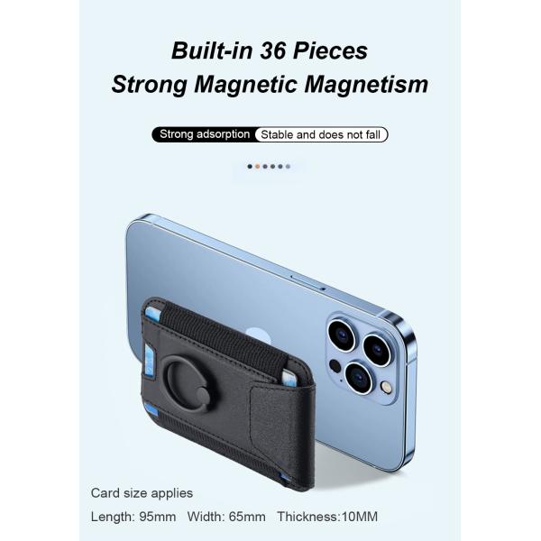 Embossed Logo Magsafe Wallet OEM / ODM Magnetic Wallet Stand With PU Leather Material