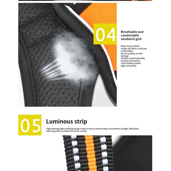 Neoprene Reflective Dog Harness Set No Pull Collar And Leash Custom Hi Vis Dog Harness