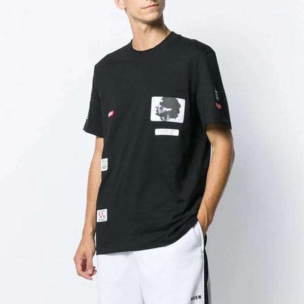 Black Stylish Mens T Shirts Hip Hop Blank Cool Printed T Shirts With Custom Logo