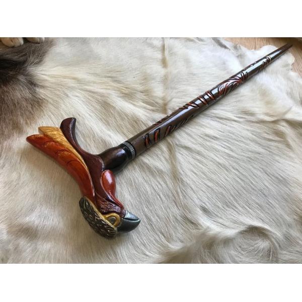 Black Walnut Wooden Dog Head Umbrella Handle Scratch Resistance