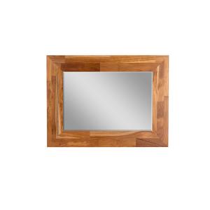 Cheap Finger Joint Teak Wood Wall-Mounted Bevel Smart Design Glass Fancy Mirror wholesale