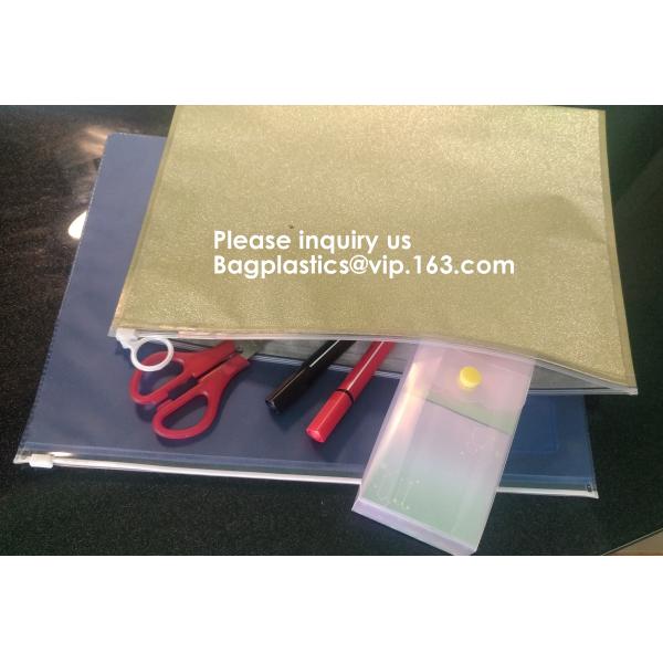 Waterproof Clear Plastic File Document File Bag For Bill Invoice Note File,Zip Plastic EVA Bags Blank Packaging Pouch