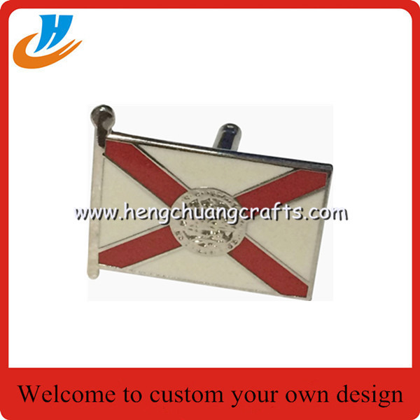 Factory custom flag cufflins,brass material men's T-shirt cufflinks