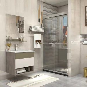 Customized PVC Woodgrain 72 Inch Bathroom Vanity cabinets ODM