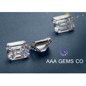 OEM Classical Emerald Cut Moissanite White For Ring , Earring
