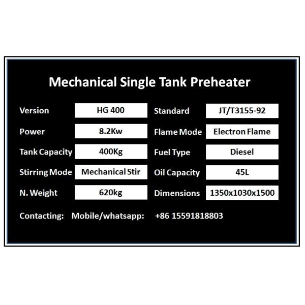 8.2KW Truck-Mounted 400kg Constant Temperature Preheater for Durable Road Marking Boiler