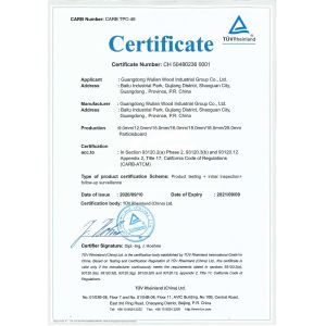 Foshan Vegman Furniture Co., Ltd. Certifications