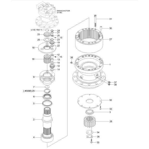 Hyundai R160LC 9 R210LC 9 Swing Gearbox XKAQ 00754 1st 2nd Carrier Assy Hyundai R160LC 9 R210LC 9 Swing Gearbox XKAQ 00754 1st 2nd Carrier Assy
