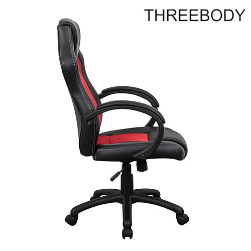 Black And Red Executive Racing Office Chair Breathable High Straight Back