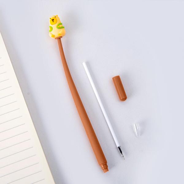 Cute Cartoon Animal Shaking Gel Pens 0.5 Mm, Black Ink Gel Writing Pens For School Supplies Studentds Kids Gifts, 6 Pack