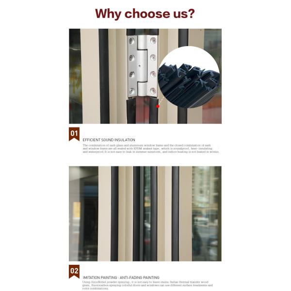 PVDF 75/150 450pa Double Glazed Casement Windows