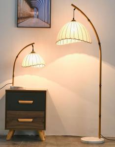 Cheap Retro Chinese bamboo floor lamp for homestayliving room sofa study bedside lamp wholesale
