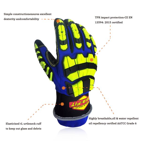 Impact Protection A8 Cut Resistant Gloves / Fire Extrication Gloves