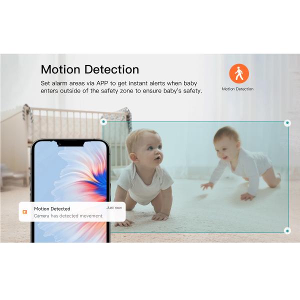 1080P Two Way Audio Video Baby Monitor Bluetooth Wifi 2.4Ghz Cry Detection