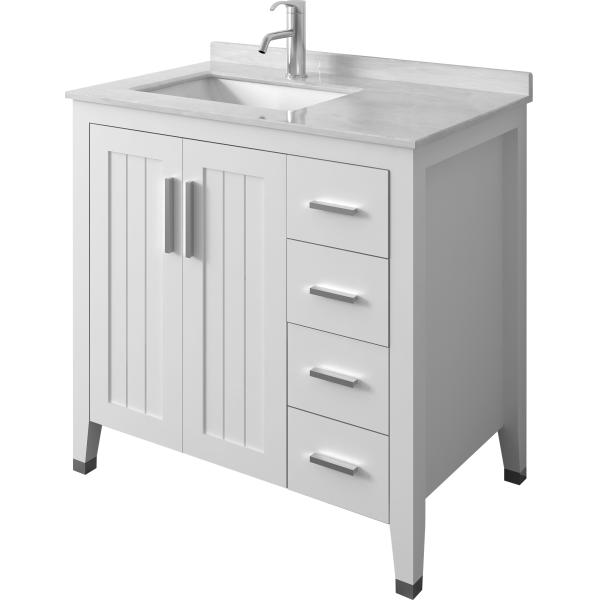 White Solid Wood Bathroom Vanity Cabinets / sink basin cabinet
