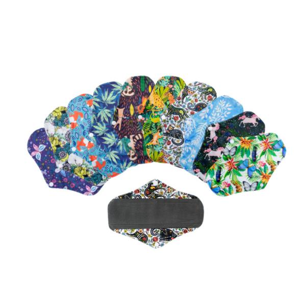 Bamboo Charcoal Reusable Menstrual Cloth Pads Sanitary Washable Cloth Absorbency