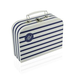 China Stripe Pattern Paper Suitcase Gift Box For Children Clothes on sale