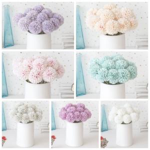 Cheap White Silk Faux Artificial Chrysanthemum Heads Arrangement DIY Wedding Party Decor wholesale