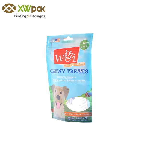 Dog Treats Pet Food Packaging Bag Plastic FDA Approved 150microns Customized Color