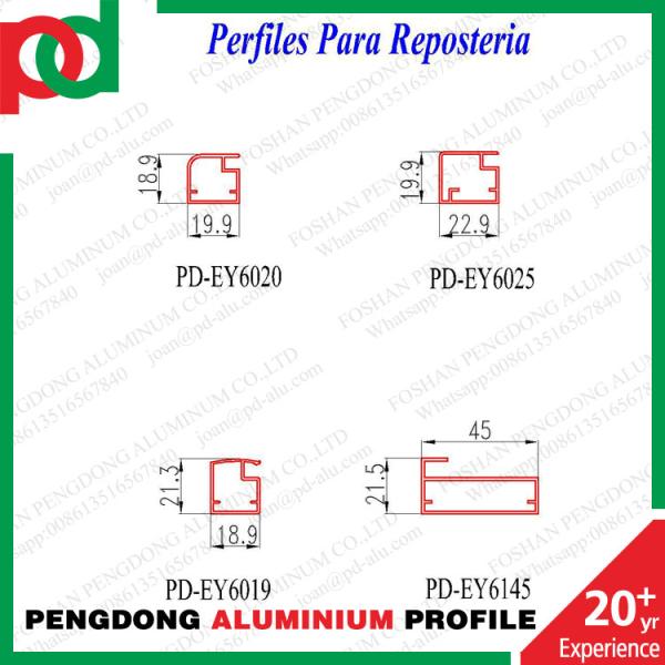 Peru 6063 T5 Aluminium Kitchen Door Profile For Confectionery
