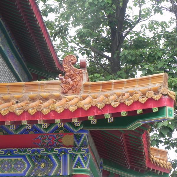 Vivid Antique Chinese Roof Ornaments Glazed Buddhism Ceramic Chinese Figurine