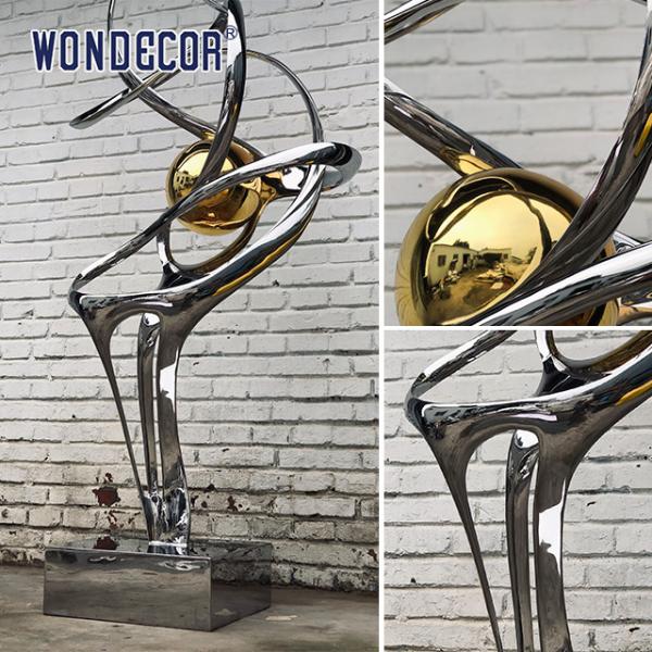 Outdoor large metal art decoration abstract ribbon stainless steel sculpture