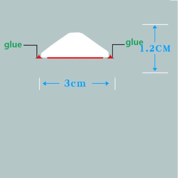 Easy-to-Install 50X30mm Silicone Water Stopper for Frameless Shower Door Threshold