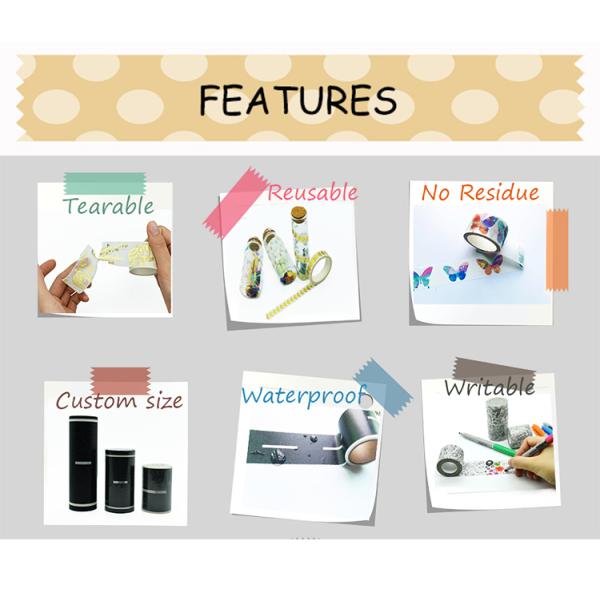 Impermeable No Residue Single Side Adhesive Washi Masking Tape