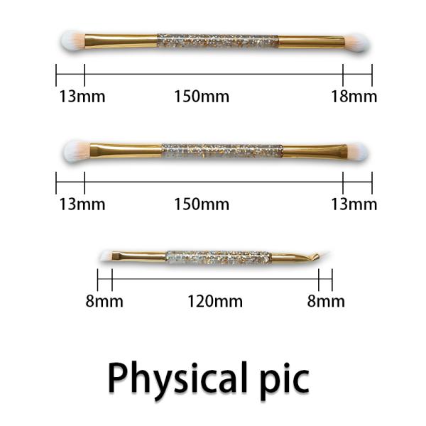 Double End Multifunction Makeup Brush , Glitter Customize Plastic Makeup Brushes