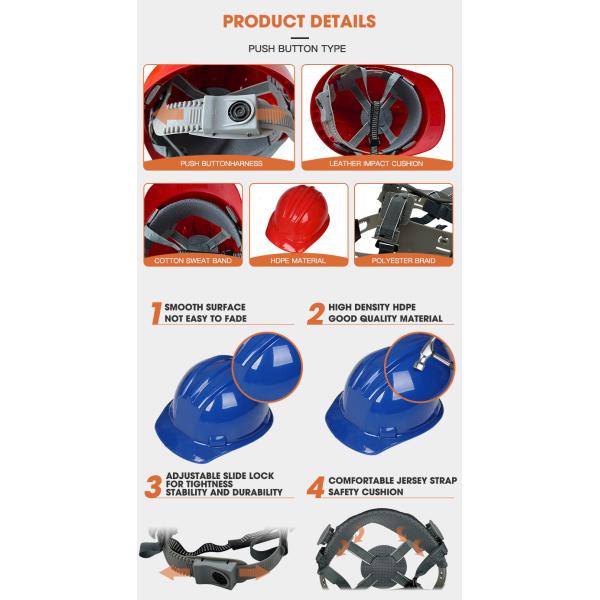 Safety Helmet Construction Crash Safety Helmet For Mining Ppe Helmet ABS HDPE Head Protector