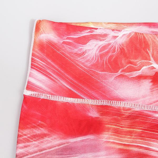 CPG Global Women's Fitness Legging Sport Running Pants Yoga Watercolor Red Print Super Slim HK15