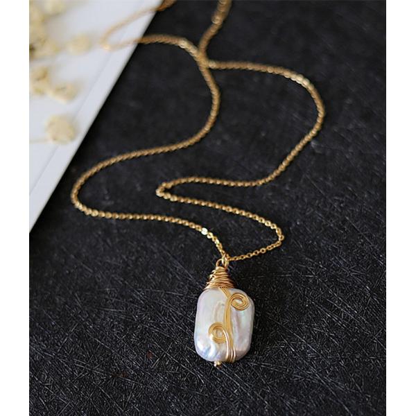 Fashion Freshwater Baroque Pearl Necklace For Women Baroque Pearl Metal Charm Pendants Choker Neaclace Jewerly Set