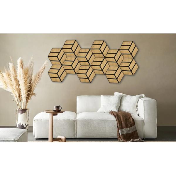 PVC Veneer Hexagon Felt Polyester Fiber Sound Absorbing Board