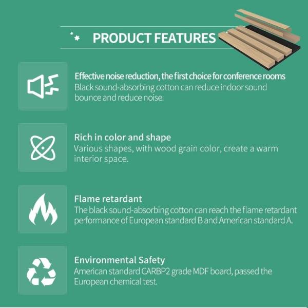 Polyester Fiber Wpc Acoustic Wall Panels Ecofriendly Wood Veneer