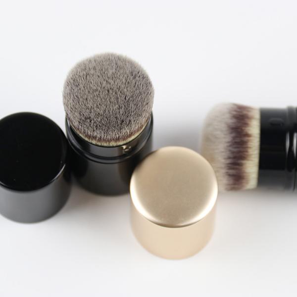 Powder Retractable Makeup Brush Aluminum Handle skin friendly