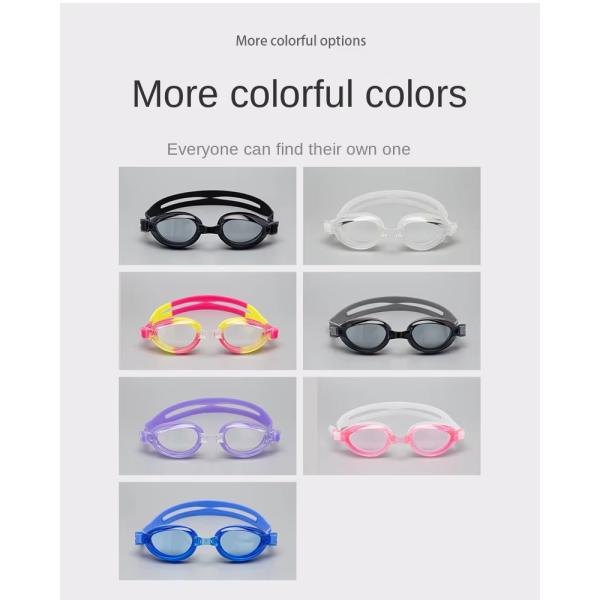 Contrast Color Waterproof Silicone Swimming Goggles Electroplating
