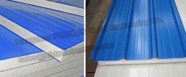 Corrugated Waterproof 50mm EPS Sandwich Wall Panels