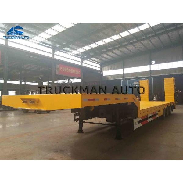 Quality Durable Heavy Duty Low Bed Semi Trailer Different Loading Capacity  3 Axles 60 Tons for sale