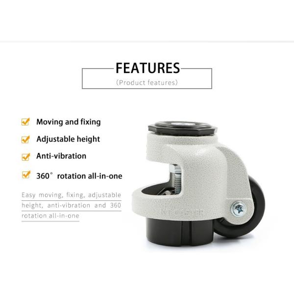 Retractable Leveling Feet 62mm Heavy Duty Outdoor Caster Wheels 340KG