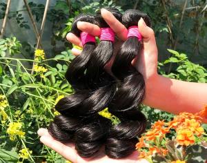 Cheap Healthy 100% Malaysian Human Hair Weave Natural Black / Dark Brown From Young Girl wholesale