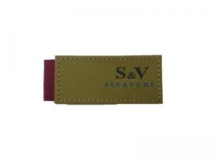 Cheap Personalized Brown Embossed Leather Patches With Die Cast + Nickel Free Plating wholesale