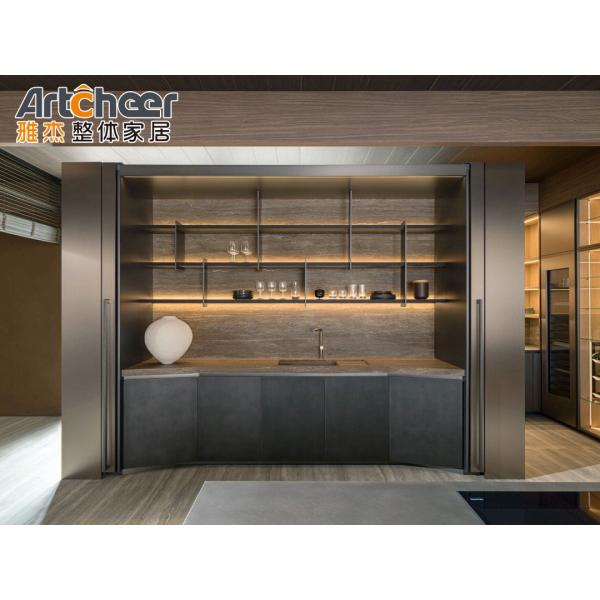 Modern Melamine Wood Doors rta kitchen cabinet Custom Islands and Countertop Sample