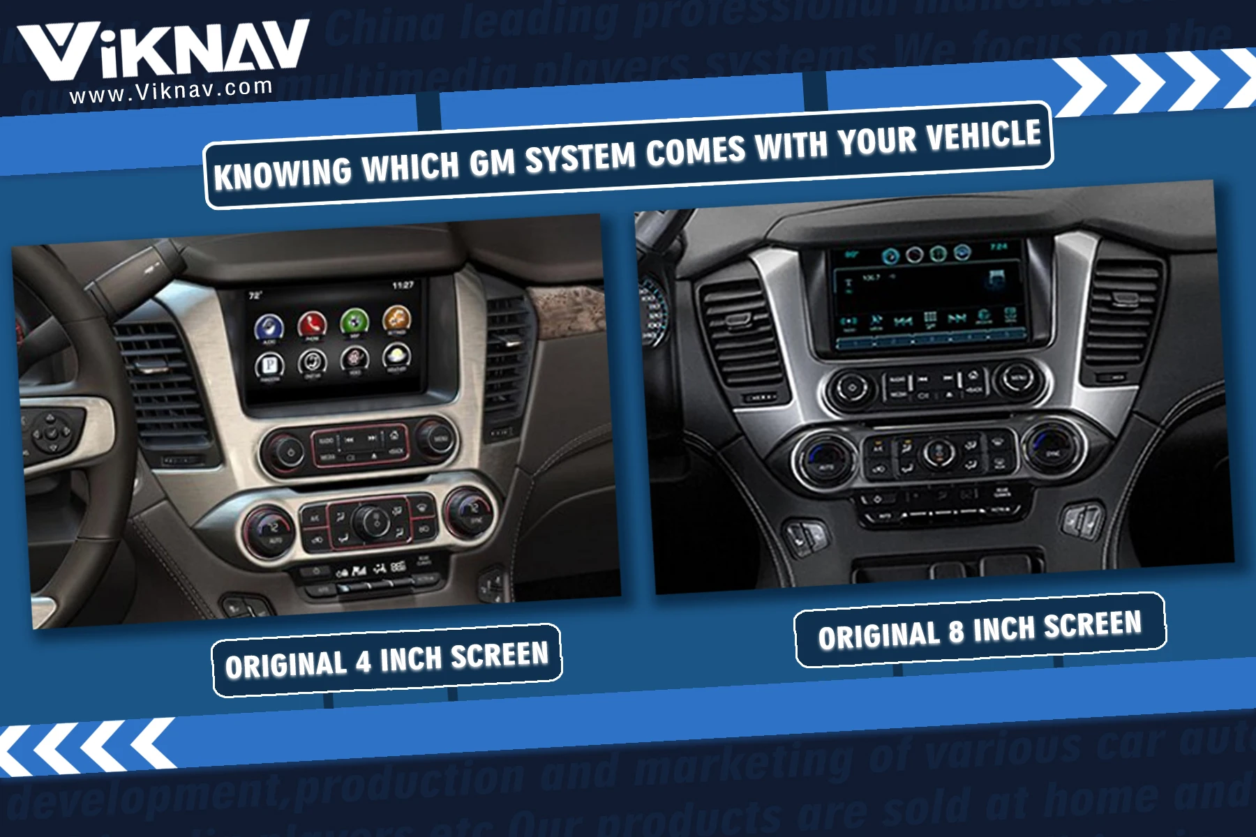 VIKNAV for Chevrolet Suburban Tahoe GMC Yukon 2014-2020 Car Audio Stereo Upgrade ODM