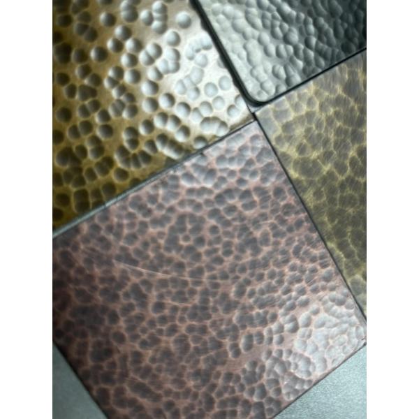 SS Steel Sheet 304 316 Antique Copper Plate Surface Hammered Textured Decorative Stainless Steel Sheets