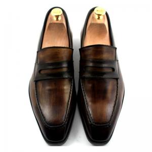 Cheap Custom Mens Leather Dress Shoes Goodyear Shoe 100% Handmade Genuine Leather Loafers wholesale