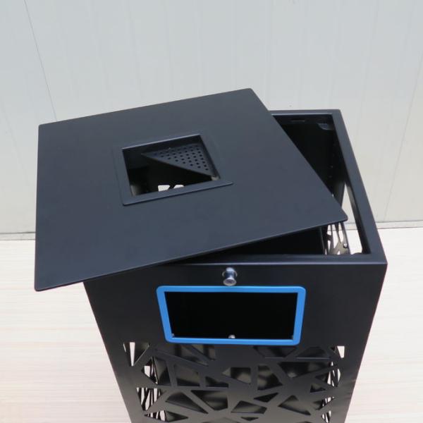 Carved Pattern Sunproof Dia 400mm Steel Outdoor Garbage Cans