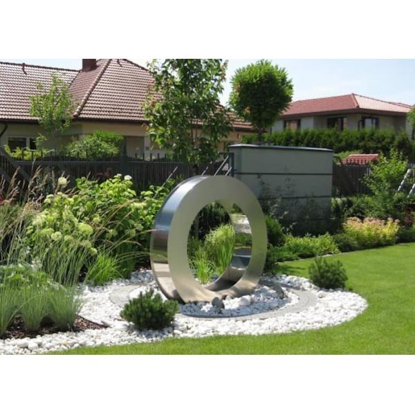 Brushed Finish Stainless Steel Water Feature , Outdoor Water Fountains