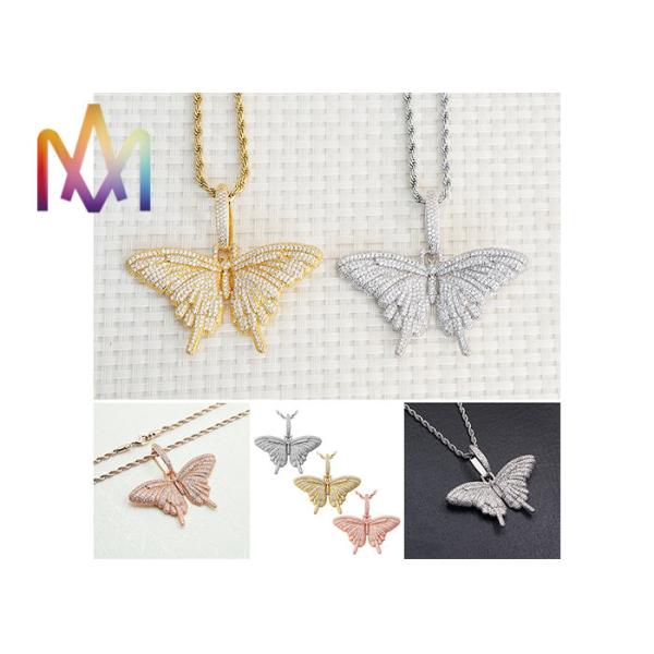 27g Fadeless Butterfly Pendant Cubic Zirconia Necklace