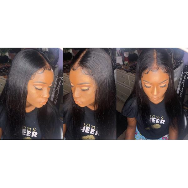 Natural Hairline 100 Percent Human Hair Lace Front Wig With Baby Hair No Tangle